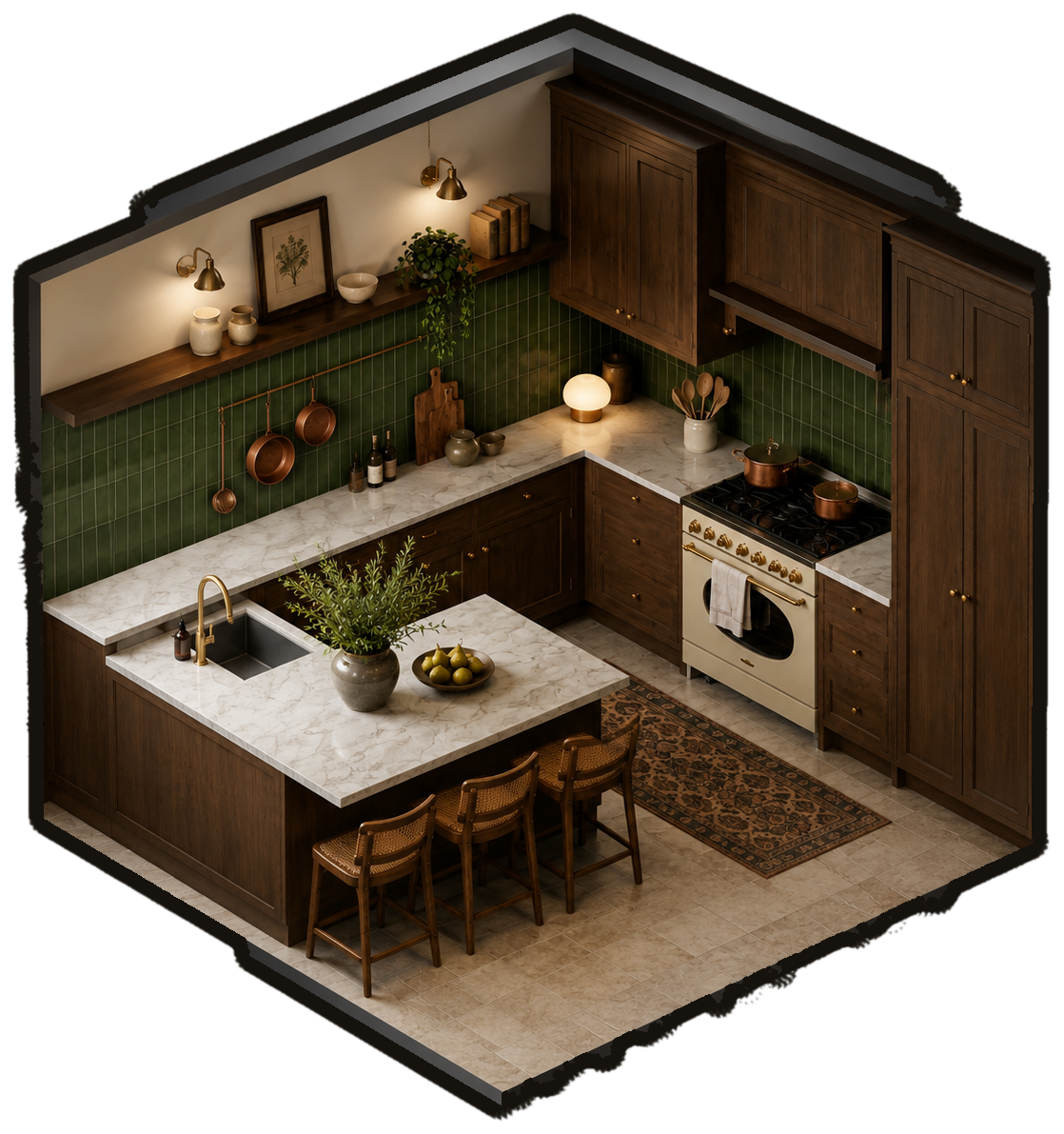 Mutfak — izometrik render